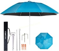Beach Umbrella 7.2 Ft Sun Shade Windproof Blue