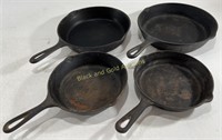 (4) Vintage Cast Iron Skillet Pans