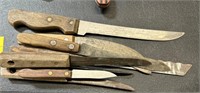 Large Wooden Handled Vintage Knives