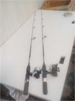 2 Fishing poles with reels,  5 foot