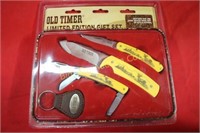 New Old Timer 3 Knife Set w/ Key Chain
