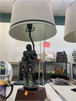 Metal football player lamp