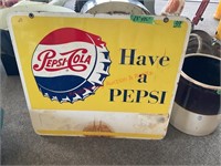 Pepsi-Cola Double Sided Enameled Sign, 28" x 26"
