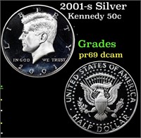 Proof 2001-s Silver Kennedy Half Dollar 50c Grades