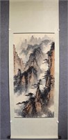 Chinese Ink Color LandscapeScroll Painting,Signed