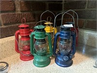 5 small colorful lanterns