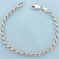 Rope Link Bracelet in Sterling Silver