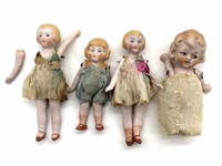 (4) Miniature Porcelain Dolls 3” and Smaller