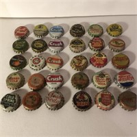 30 ASSORTED CORK LINED POP BOTTLE CAPS