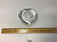 ORREFORS -SWEDEN CRYSTAL HEART CANDLE STAND