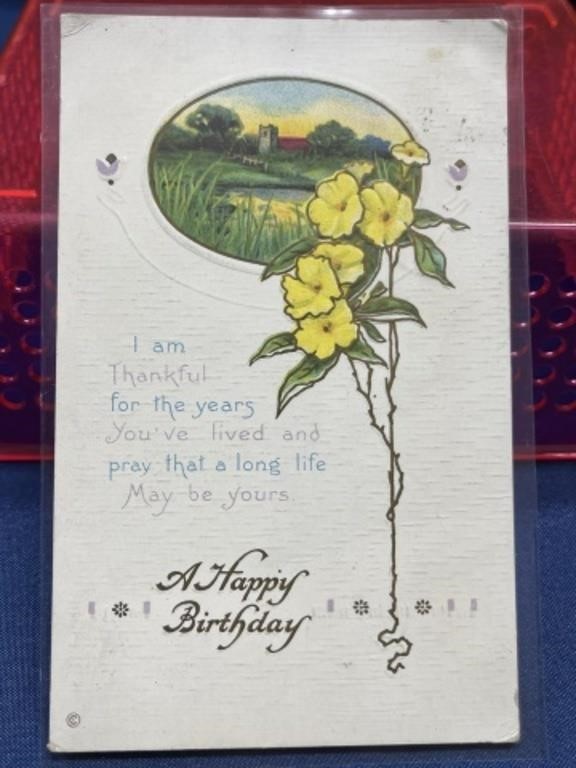 1914 Early 1900s happy birthday postcard