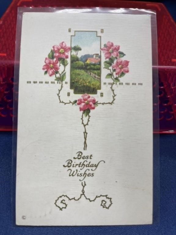 1913 Early 1900s happy birthday postcard