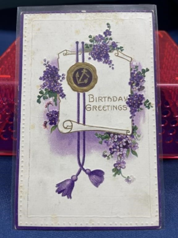 Early 1900s happy birthday postcard
