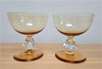Two 4" Goblets with Diamond Stems