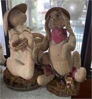 Vtg. Stuffed Rabbit Decor, 2'