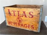 Atlas Beverages Vintage Wooden Crate