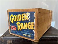 Golden Range Vintage Wooden Crate