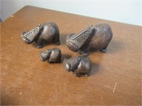 Wooden Carved Hippo