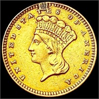 1873 Open 3 Rare Gold Dollar HIGH GRADE