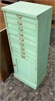 Antique Green Painted Multi Drawer Cabinet (9