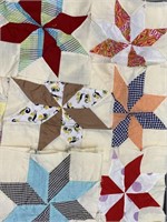 (41) Vintage Quilt Blocks 10 in Square, Handsewn