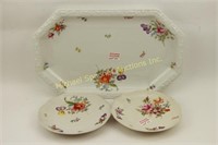 ROSENTHAL OBLONG TRAY AND PLATES - "MARIA" PATTERN