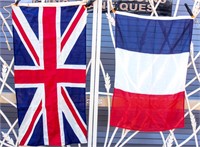 Pair of Vintage Flags Union Jack & France
