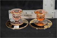 VINTAGE GLASS CANDLE HOLDERS