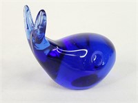 Glass Art Whale Blue