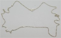 Vintage Sterling Silver Figaro Chain Necklace -