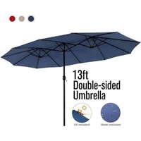 MF Studio 13' Blue Rectangle Market Patio Umbrella