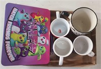 4 Coffee Mugs and Lunch Box