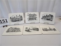 6 Hot Pads Sketches of Straford - Upon - Avon