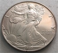 2007 UNC America Silver Eagle Dollar
