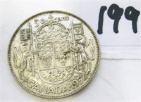 1952 Canadian Silver Fifty Cents Coin