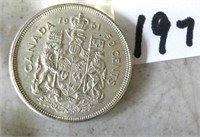 1961 Canadian Silver Fifty Cents Coin