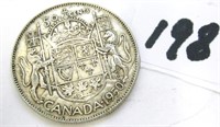 1950 Canadian Silver Fifty Cents Coin