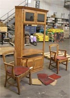 (2) Chairs, Corner Entertainment Stand Approx 48"x