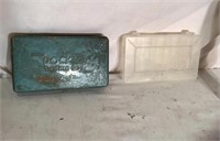 Vintage tin pocket Tackle box & small plastic one