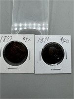 (2) 18?? Large Cents