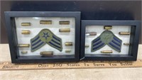 2 Framed Military Patches & Shells