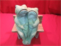 Concrete Garden Statue Frogs on Bench 1 pc lot
