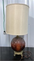 Vintage Glass Base Lamp w/Shade (30"H) *LYR