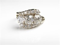 Vintage 14K White Gold Three-Diamond Ring