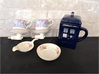 Teacup Night lights, Dr. Who logo lidded mug ++