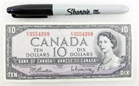 Billet 10$ CANADA 1954 EXTRAFINE BEATTIE-RASMINSKY