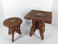 Two Small Carved Stands