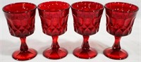 4 Noritake Perspective Ruby Wine Glasses