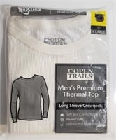 OPEN TRAILS MENS PREMIUM THERMAL TOP XL, WHITE