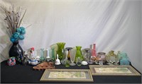 Large Home Decor Bundle; Glass, Art, Vases